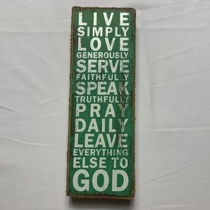 “LIVE, LOVE, SERVE, SPEAK, PRAY” Wall Art
